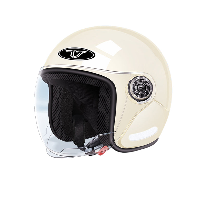 3C-Certified Electric Motorcycle Helmet for Men and Women Half-Face Helmet for Summer & All Seasons Battery Vehicle Safety Helmet, Warm for Autumn and Winter