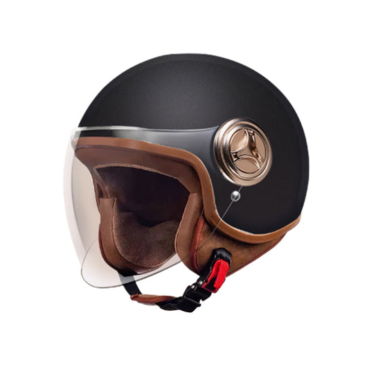 3C-Certified Electric Vehicle Helmet, Unisex for All Seasons, Battery Motorcycle Helmet, Retro Safety Helmet, Winter Warm Half-Face Helmet