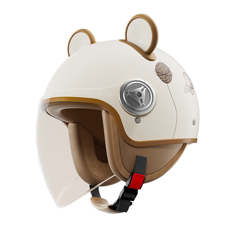 3C-Certified Winter Warm Electric Vehicle Helmet for Women Battery Motorcycle Full-Face Helmet with HD Visor, Unisex for All Seasons