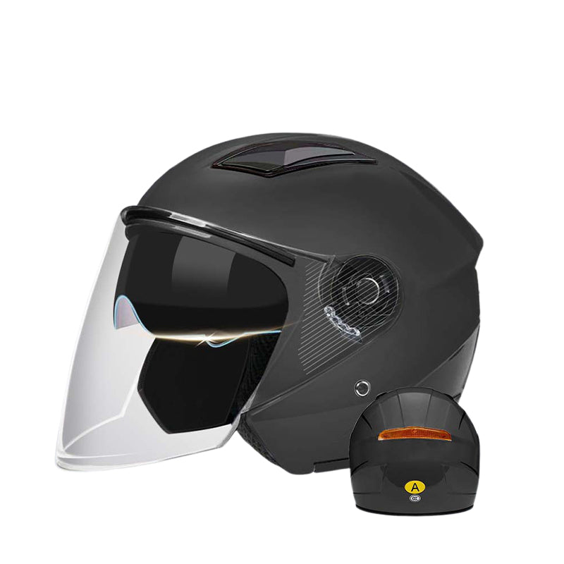 3C-Certified Electric Vehicle Helmet Dual-Visor Motorcycle Half-Face Helmet, All-Season Safety Helmet | Winter Warm