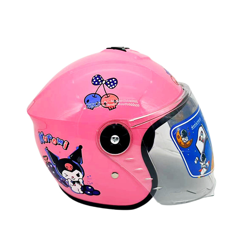 Children's Electric Vehicle Helmet with Painted Finish Thickened All-Season Safety Helmet for Girls | Cartoon Design for Boys