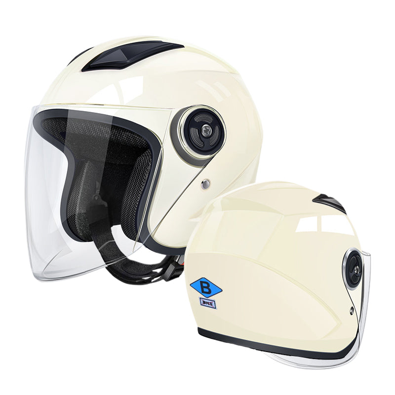 3C-Certified Electric Vehicle Helmet Dual-Visor Motorcycle Half-Face Helmet, All-Season Safety Helmet | Winter Warm