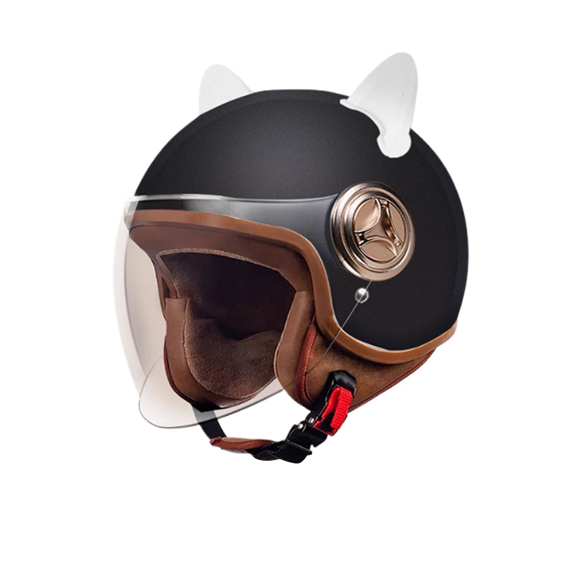 3C-Certified Electric Vehicle Helmet, Unisex for All Seasons, Battery Motorcycle Helmet, Retro Safety Helmet, Winter Warm Half-Face Helmet