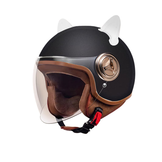 3C-Certified Electric Vehicle Helmet, Unisex for All Seasons, Battery Motorcycle Helmet, Retro Safety Helmet, Winter Warm Half-Face Helmet