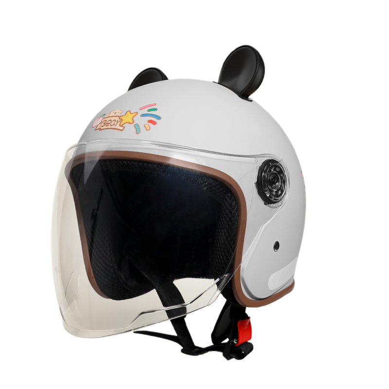 3C-Certified Women’s Electric Vehicle Helmet, Winter Warm Safety Helmet, Dual-Use for All Seasons, Battery Motorcycle Half-Face Helmet