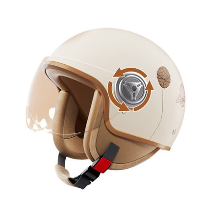 3C-Certified Winter Warm Electric Vehicle Helmet for Women Battery Motorcycle Full-Face Helmet with HD Visor, Unisex for All Seasons